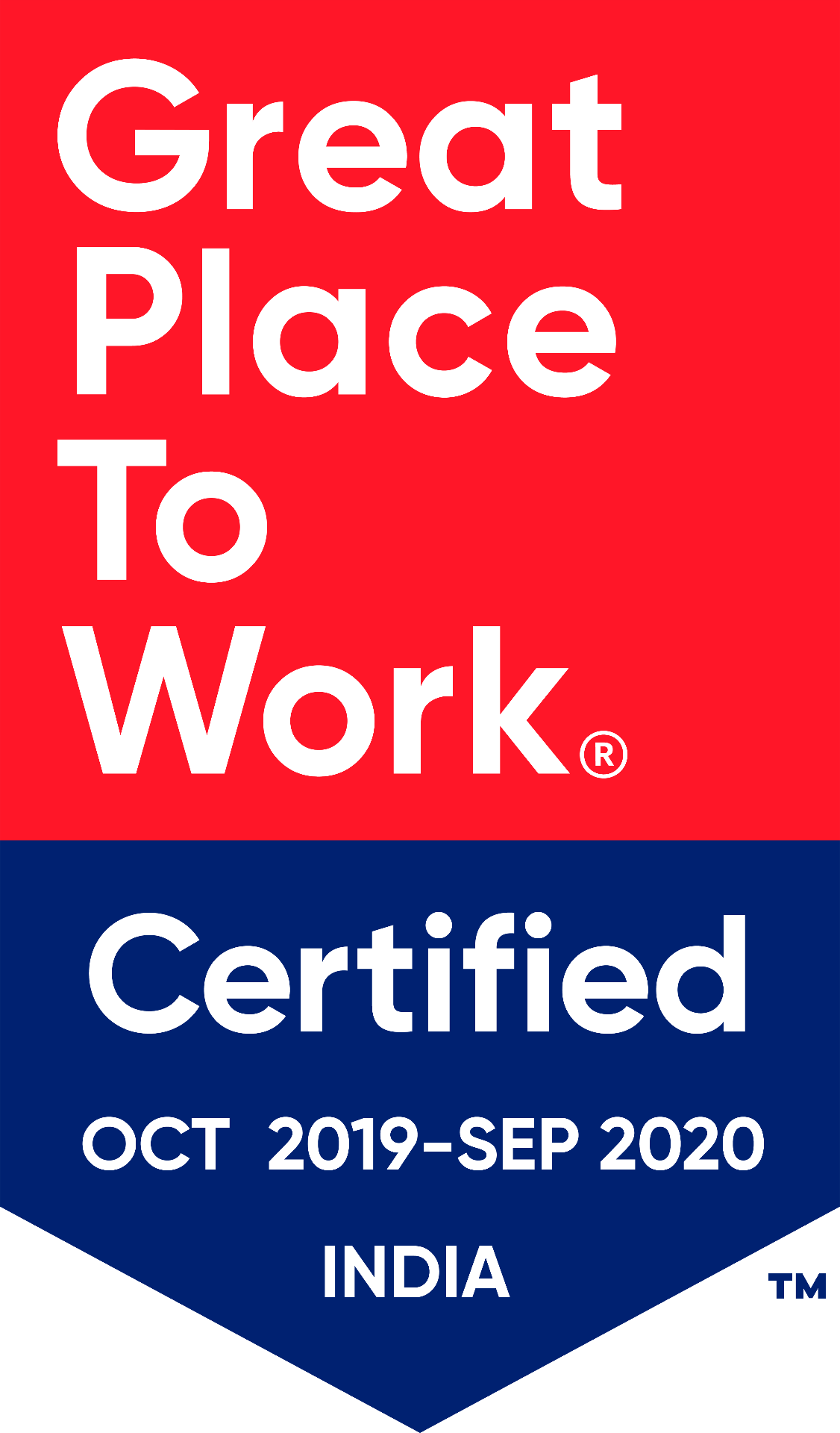 Great Place to Work Certified OCT 2019 – SEP 2020
